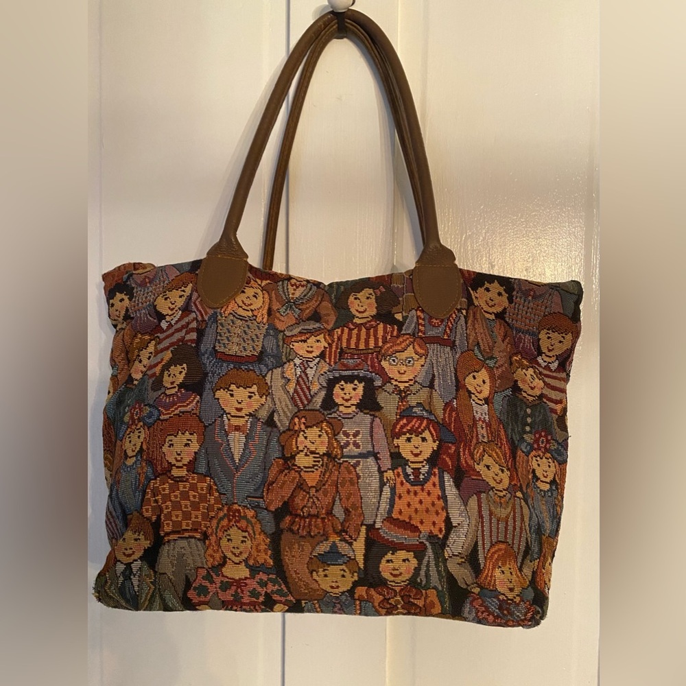 VTG Children of the World Tapestry Tote Bag schoolteacher